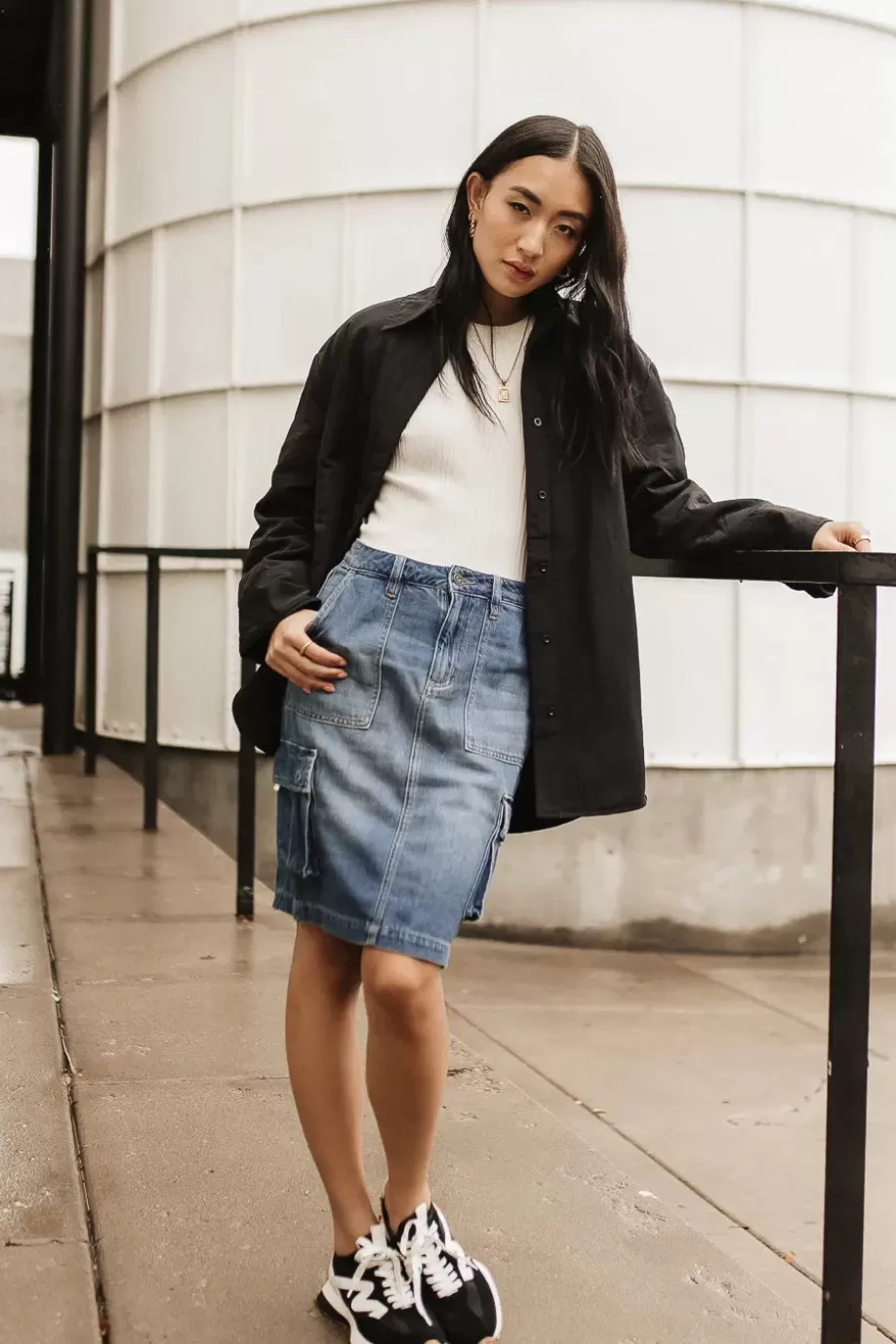 Discount Akari Denim Cargo Skirt SKIRTS