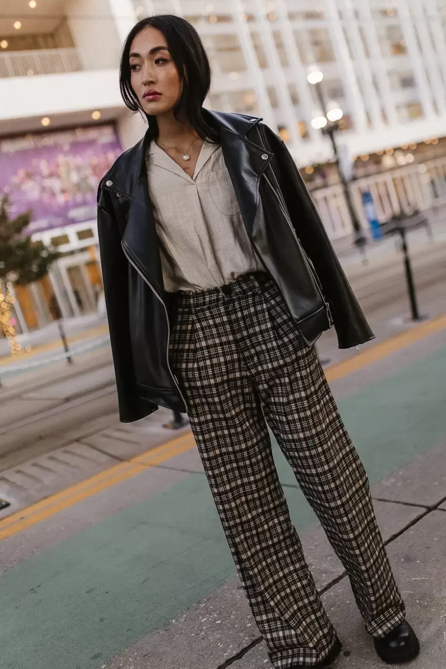 Fashion Allie Plaid Pants | High Rise Work Pants PANTS