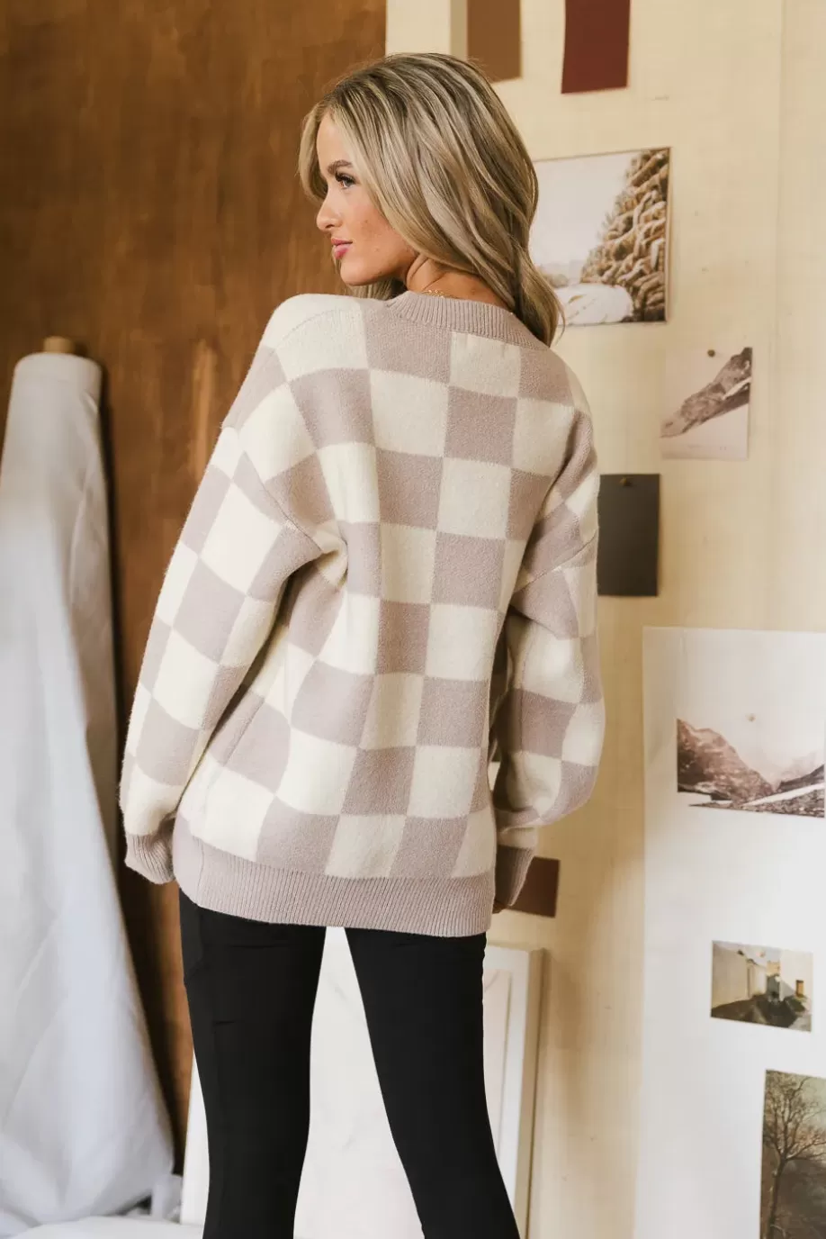 Shop Angela Checkered Sweater in - FINAL SALE SWEATERS | SWEATERS