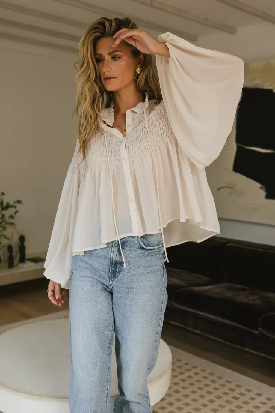 Shop Anita Sheer Blouse in - FINAL SALE BLOUSES | BLOUSES