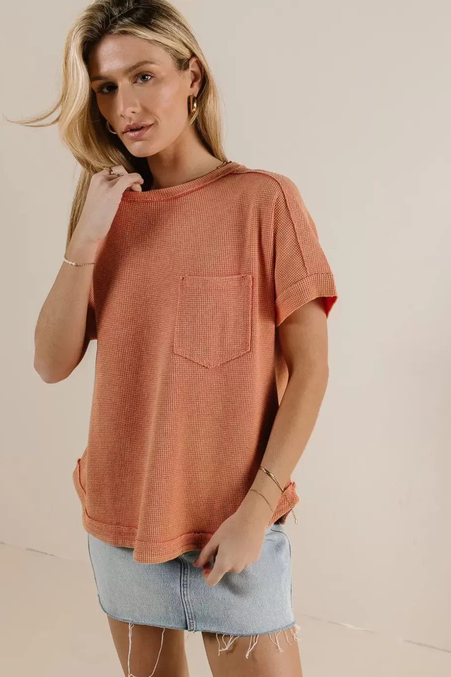 Best Ariella Waffle Knit Top in TEES & TANKS | TEES & TANKS