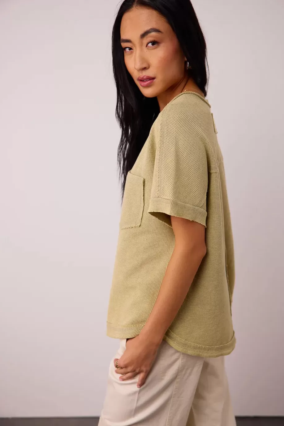 Store Ariella Waffle Knit Top in TEES & TANKS | TEES & TANKS