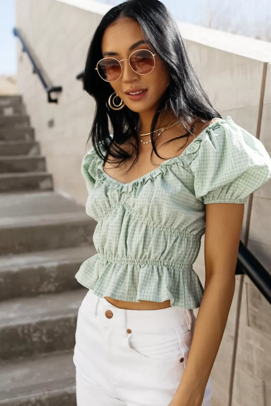 New Brigitte Cropped Top in - FINAL SALE BLOUSES | BLOUSES