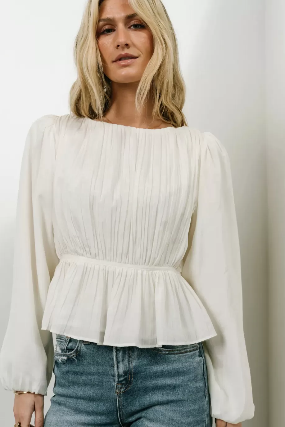 Online Charlee Pleated Blouse in BLOUSES | BLOUSES