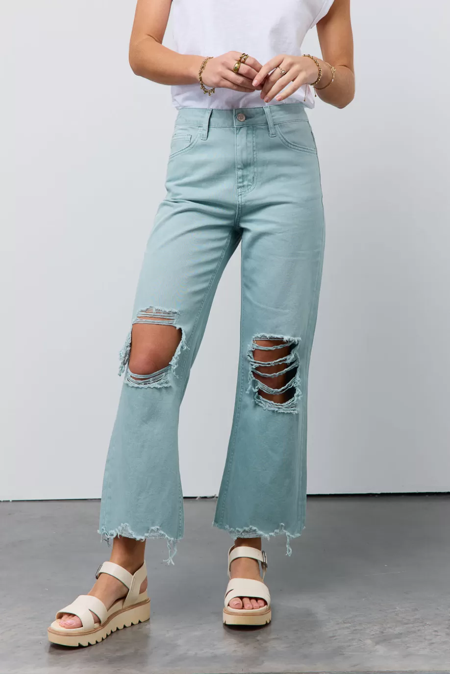 Hot Charlie Distressed Jeans in DENIM