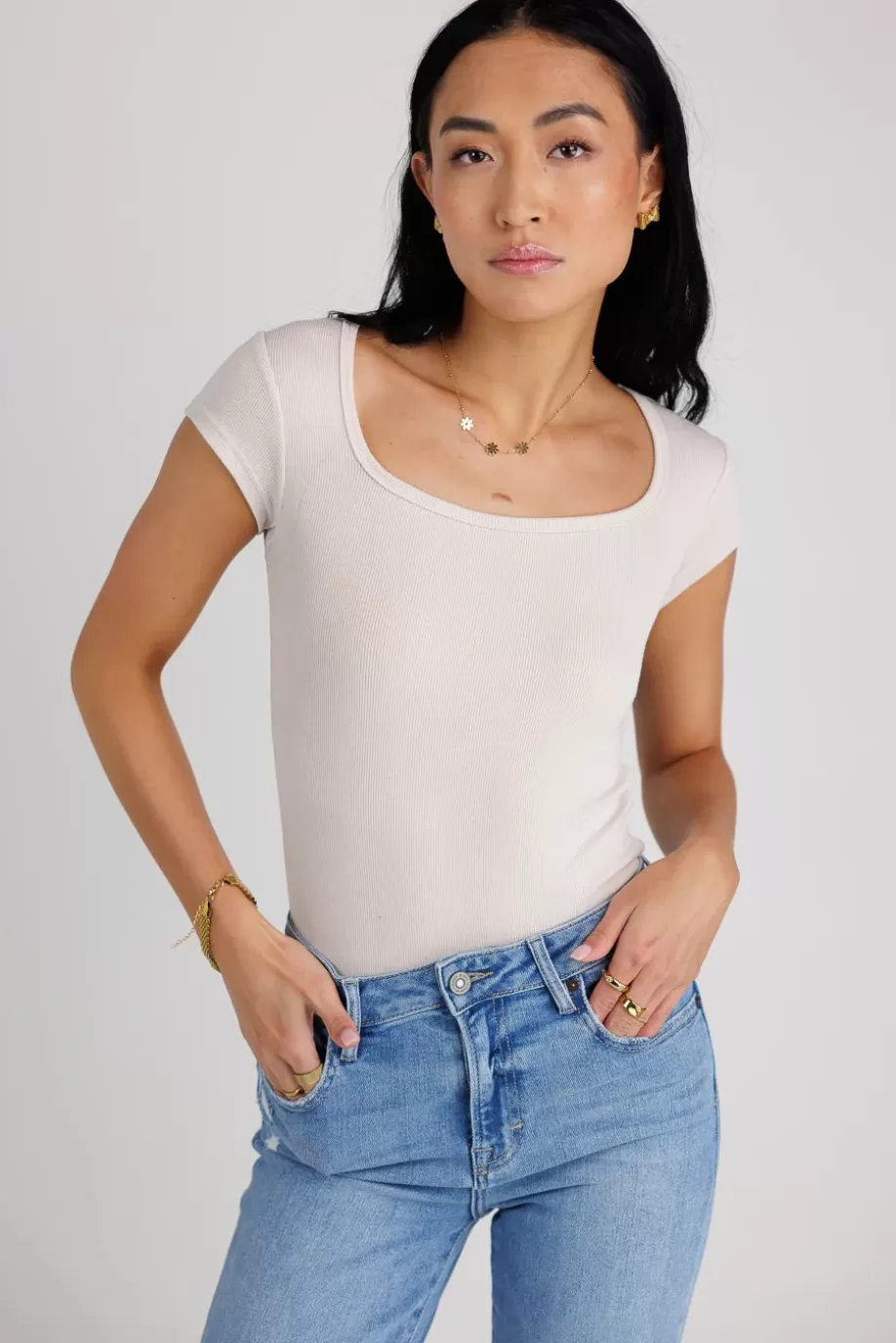 Flash Sale Clara Square Neck Bodysuit in BODYSUITS | TEES & TANKS