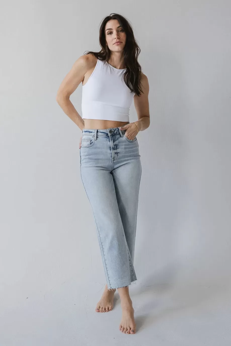 Store Colette Wide Leg Jeans in Light Wash DENIM