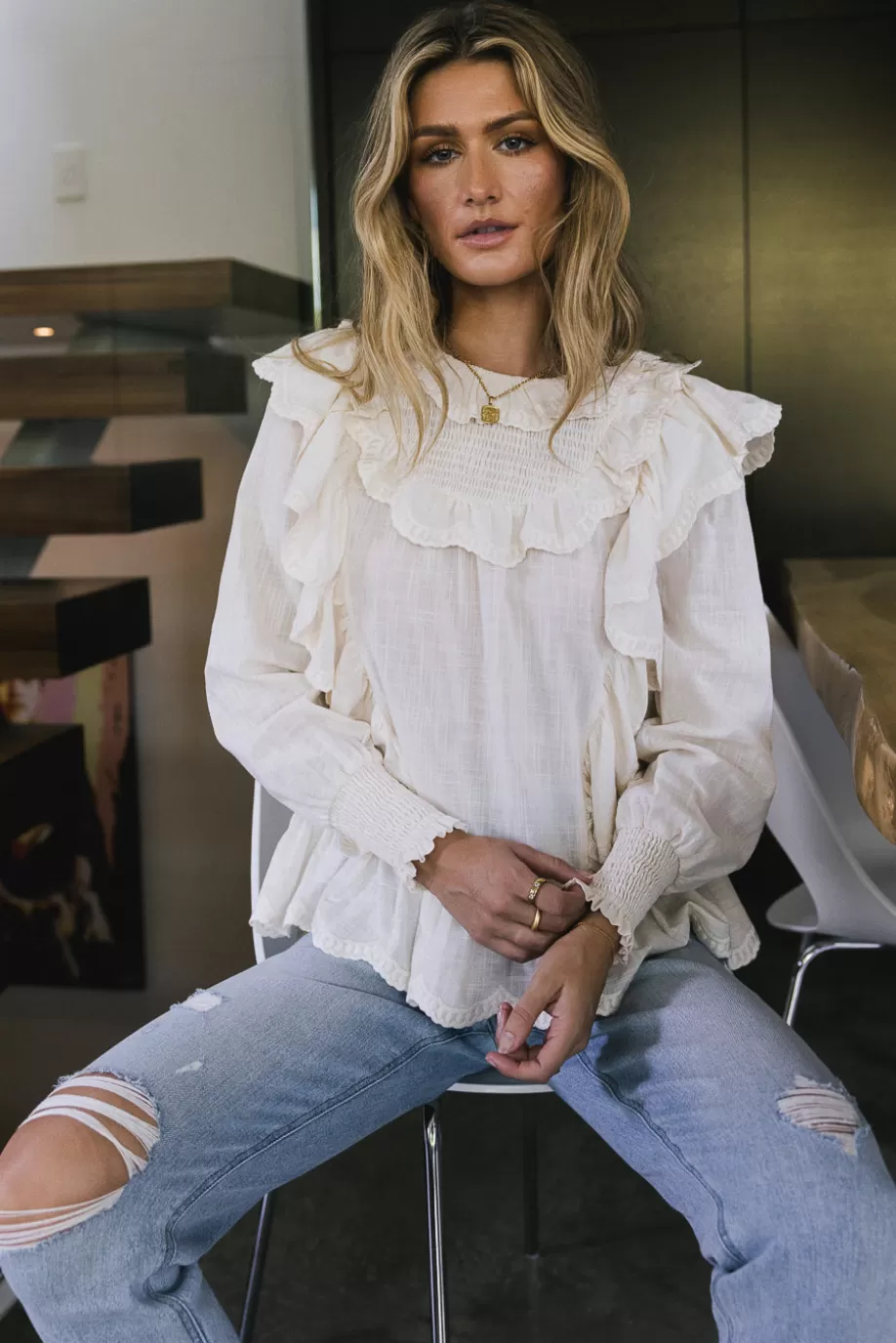 Best Edith Ruffle Blouse in - FINAL SALE BLOUSES | BLOUSES