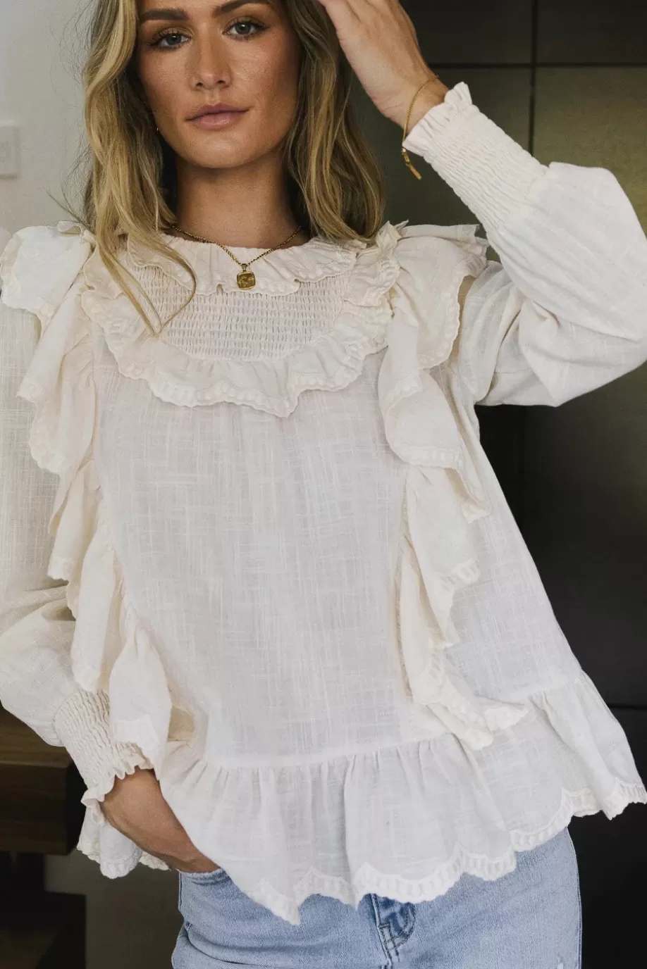 Best Edith Ruffle Blouse in - FINAL SALE BLOUSES | BLOUSES