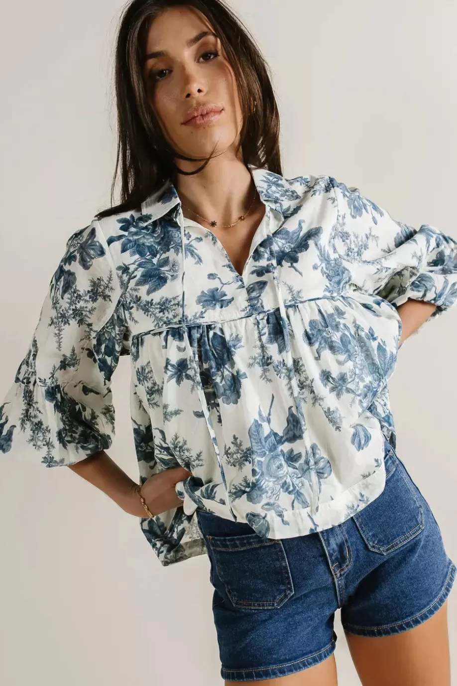 Cheap Ella Floral Babydoll Blouse BLOUSES | BLOUSES