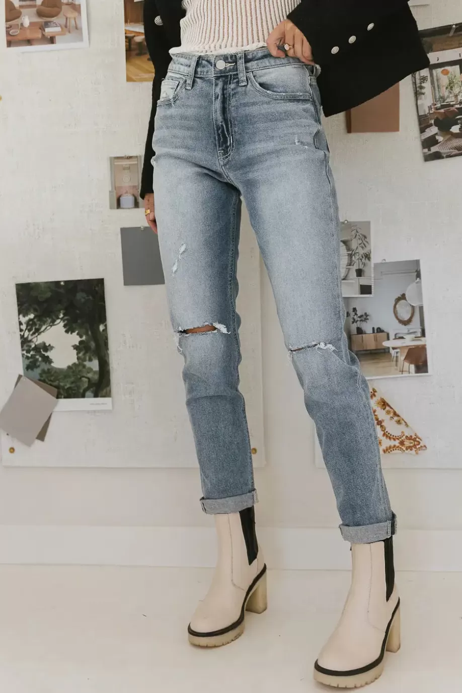 Fashion Erika Distressed Mom Jeans - FINAL SALE DENIM