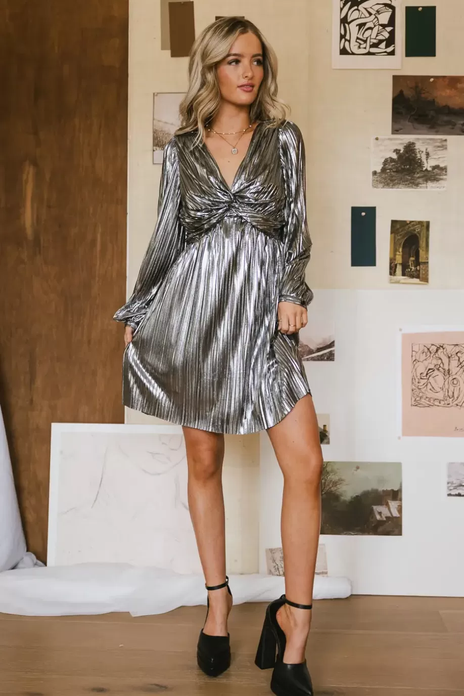 Cheap Faylinn Metallic Mini Dress MINI DRESSES | DRESSES