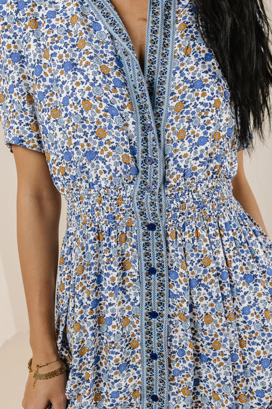 Cheap Floral Collared Button Up Dress in MAXI DRESSES | DRESSES