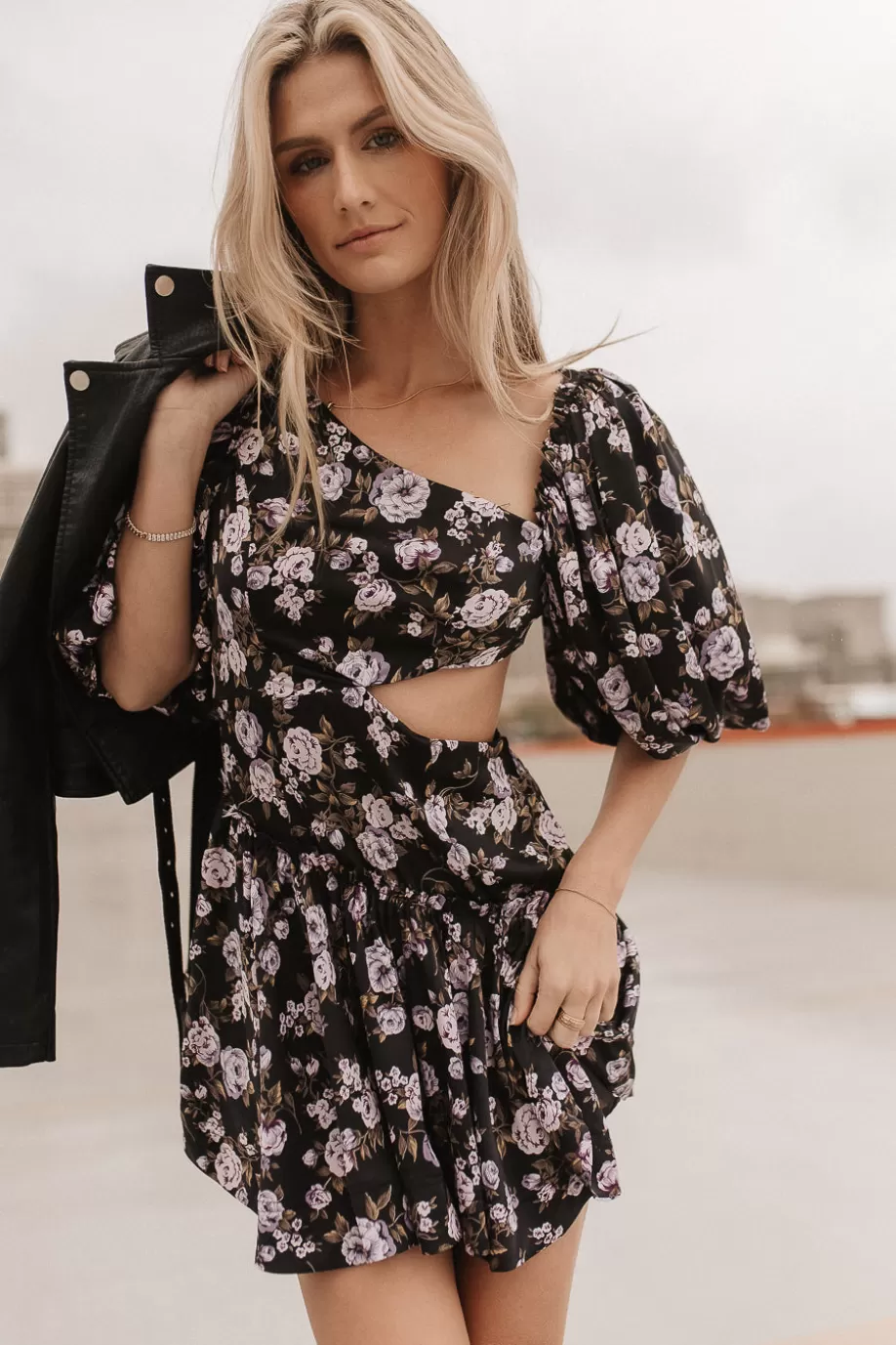 Sale Floral Cut Out Mini Dress | Puff Sleeve MINI DRESSES | DRESSES