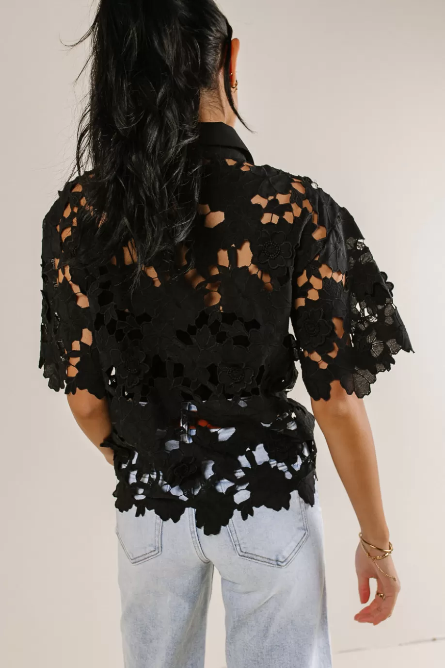 Store Floral Lace Button Up in BUTTON DOWN | TOPS