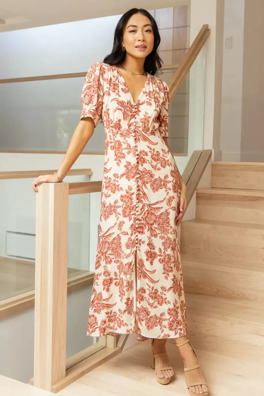 Store Floral Midi Dress DRESSES