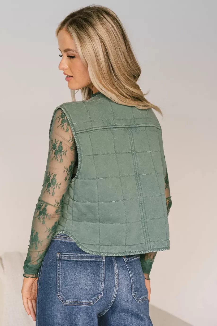 Cheap Gabby Quilted Vest in OUTERWEAR