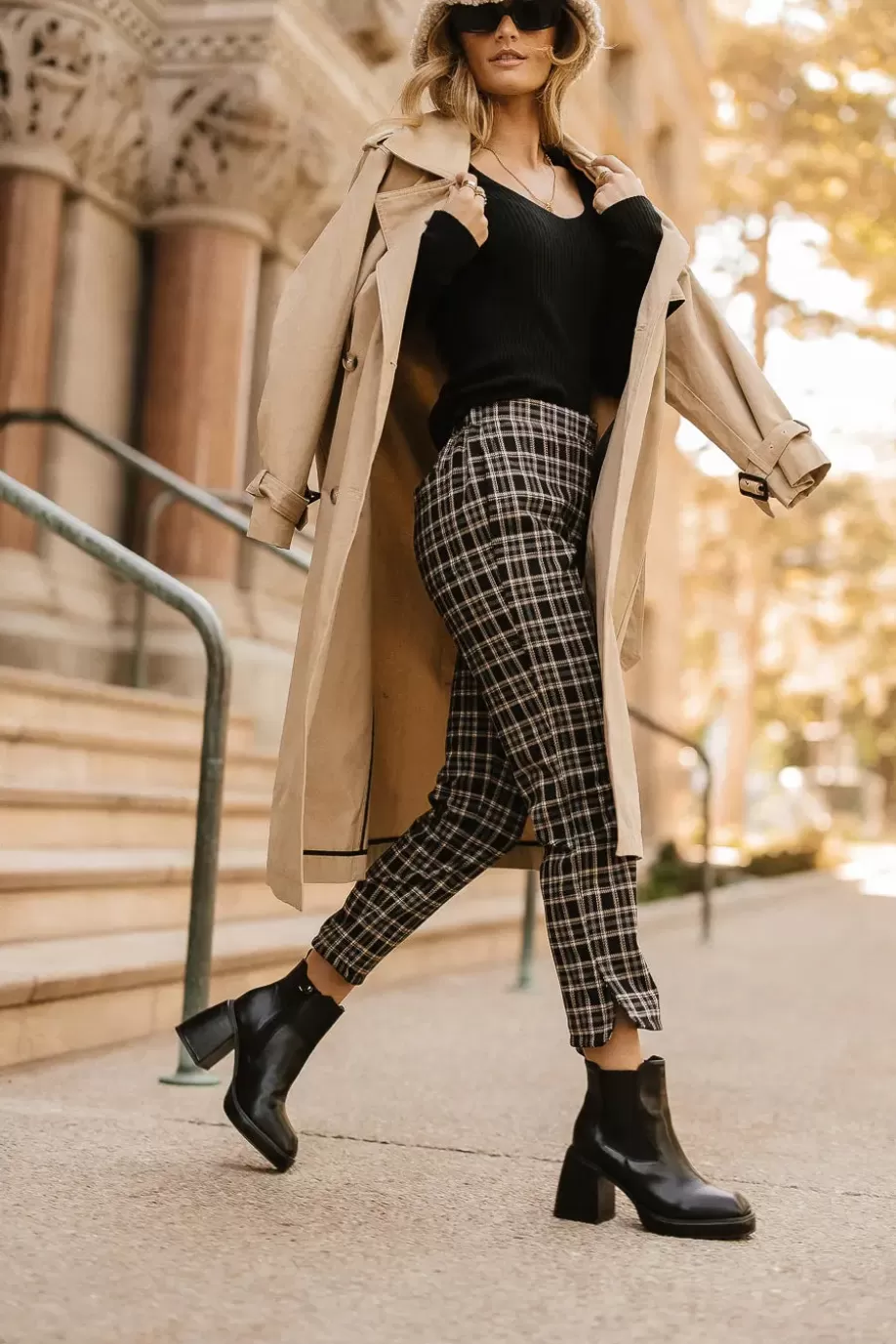 Clearance Georgie Plaid Pants | High Rise PANTS