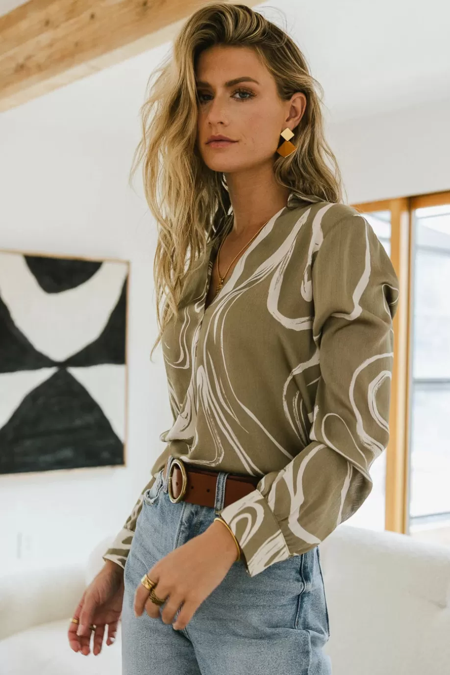 Store Gigi Abstract Blouse - FINAL SALE BLOUSES | BLOUSES