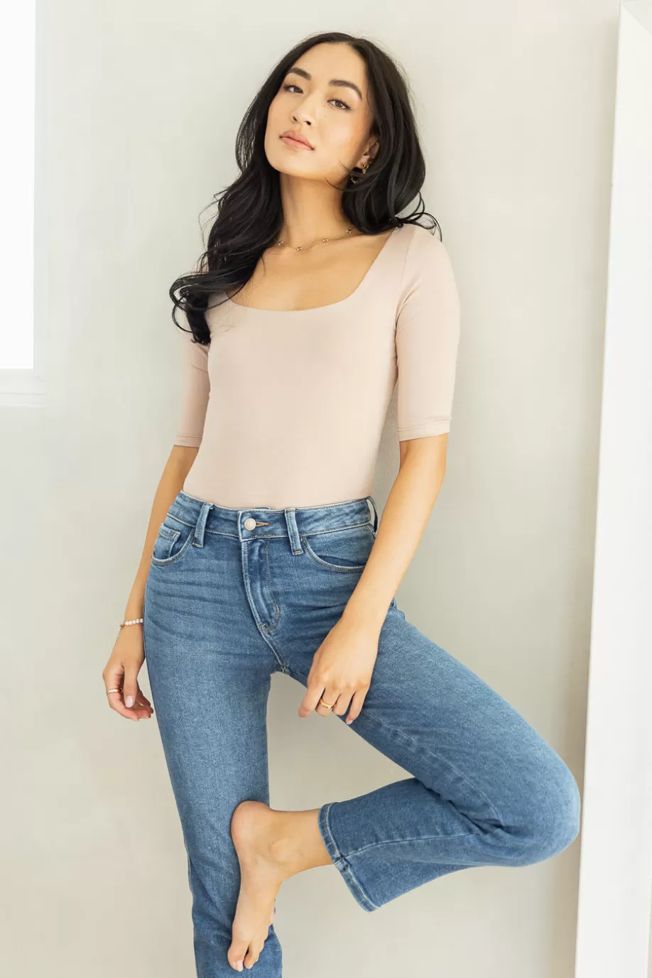 Store Hadlee Square Neck Bodysuit in BODYSUITS | TOPS