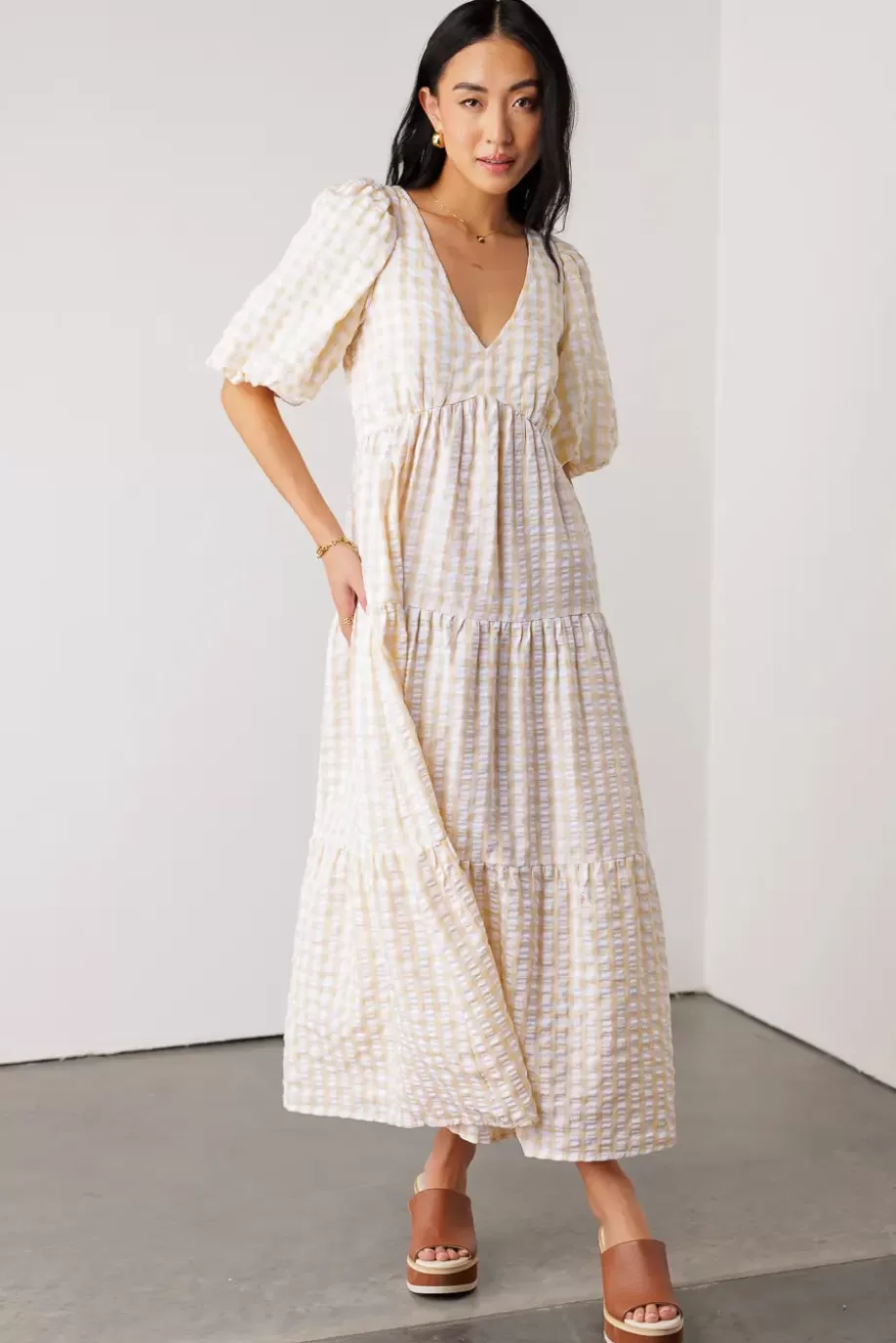 Shop Haleigh Gingham Dress in MIDI DRESSES | DRESSES