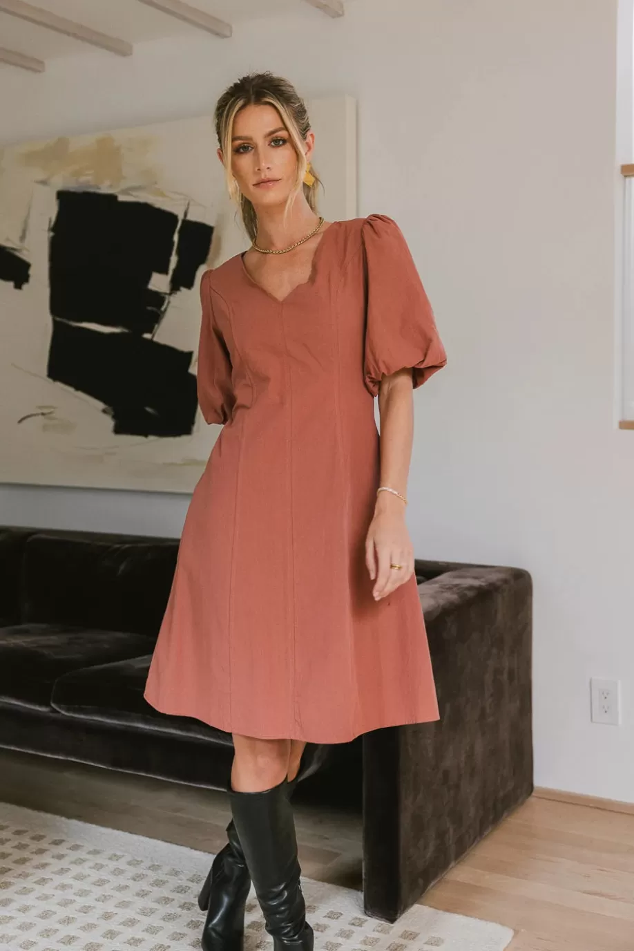 Cheap Kaylie Puff Sleeve Dress in - FINAL SALE MINI DRESSES | MIDI DRESSES