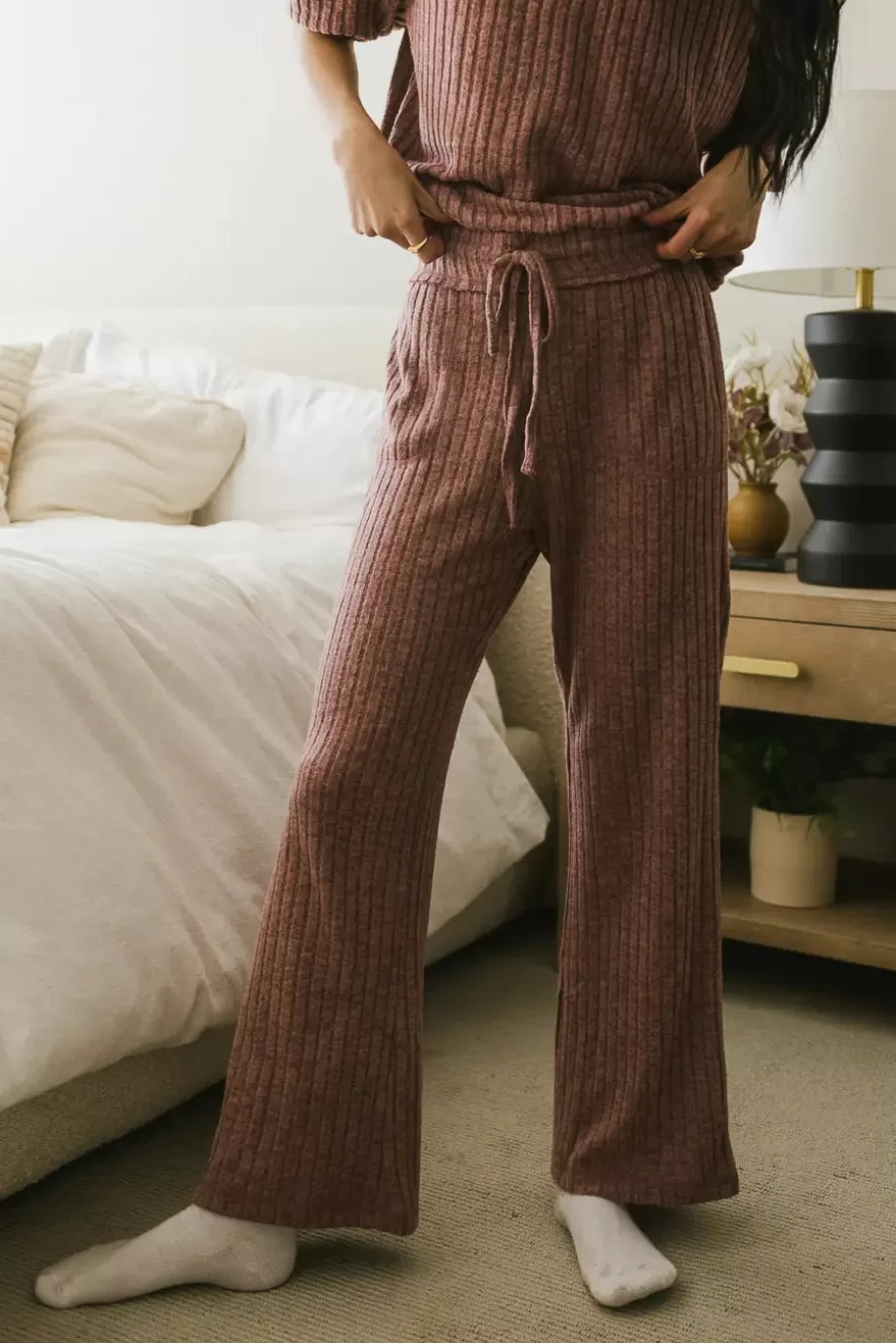 Cheap Keiko Ribbed Pants in - FINAL SALE PANTS | SETS