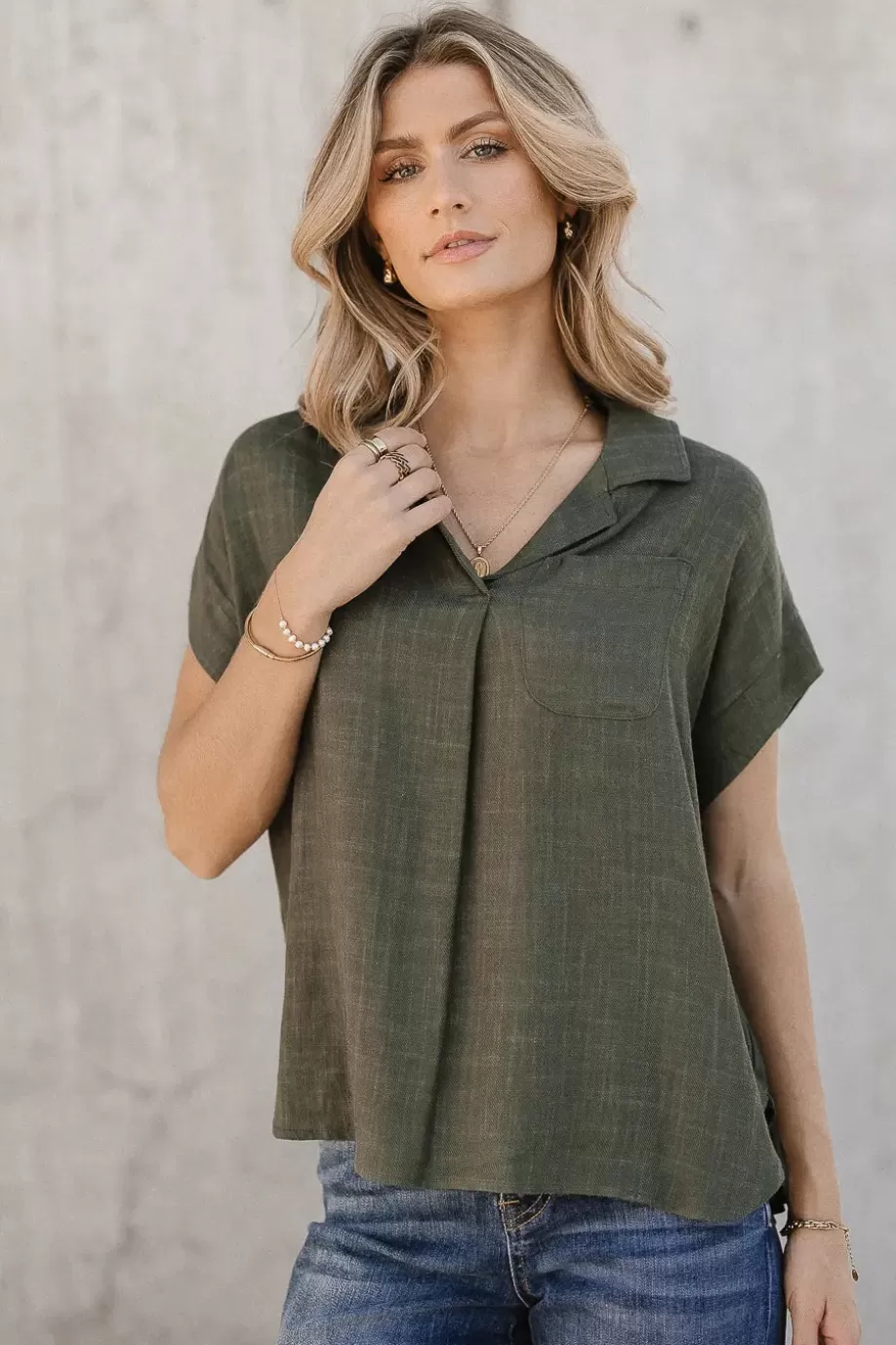 Store Kylar Collared Top in - FINAL SALE BLOUSES | BLOUSES