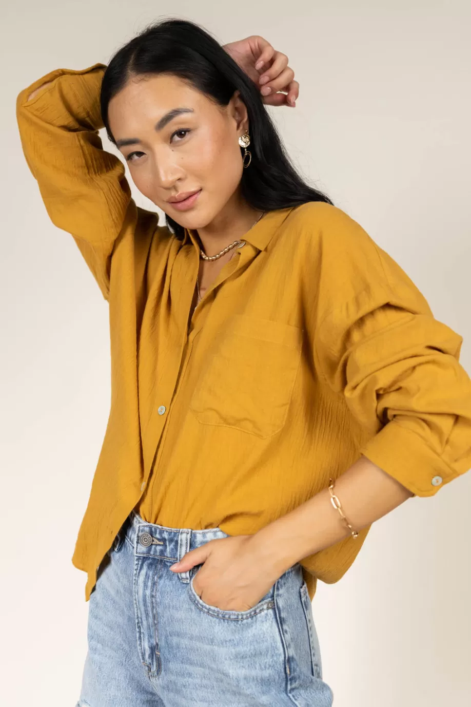 Hot Larissa Button Up Blouse in - FINAL SALE BLOUSES | BLOUSES