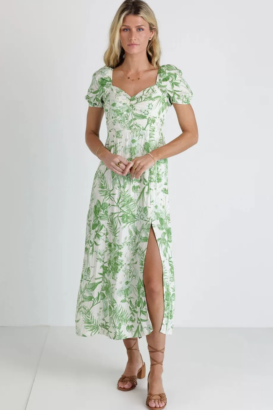 Best Sale Leaf Printed Midi Dress MIDI DRESSES | DRESSES