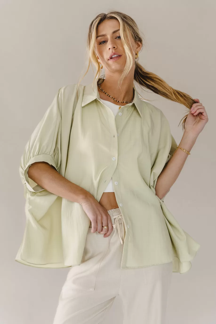 Cheap Lexi Button Up Blouse in BUTTON DOWN | BLOUSES