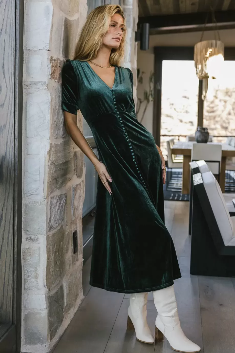 New Lia Velvet Dress in MIDI DRESSES | DRESSES