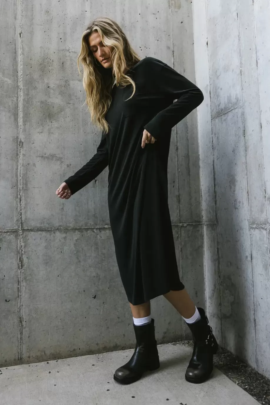 Online Long Sleeve T-Shirt Dress in MIDI DRESSES | DRESSES