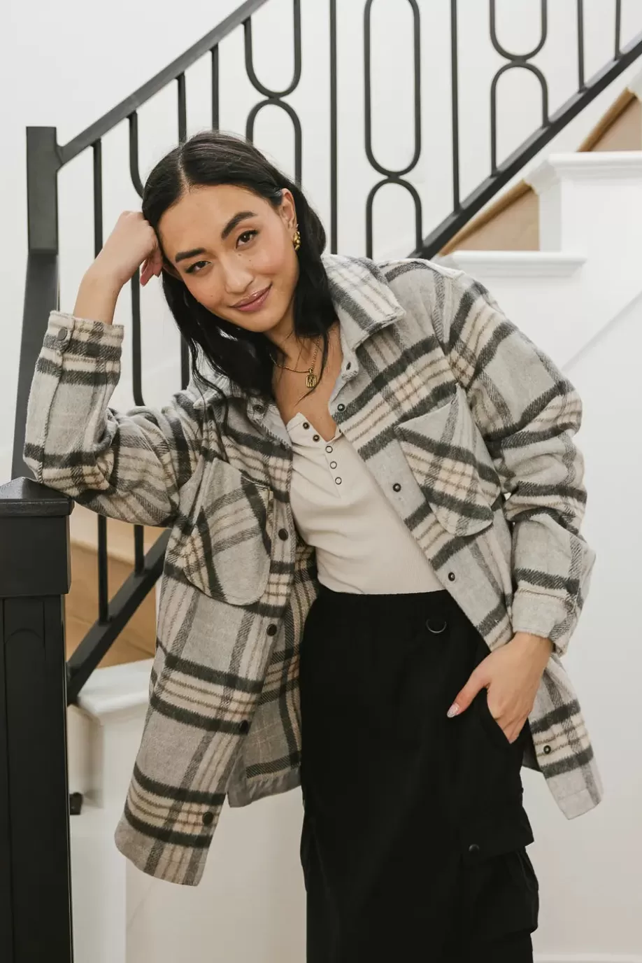 Online Madeline Plaid Shacket in JACKETS & BLAZERS | JACKETS & BLAZERS