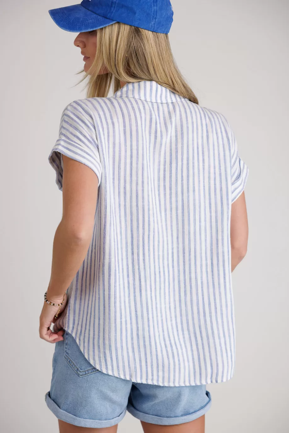 Shop Marie Striped Button Up in BUTTON DOWN | BLOUSES