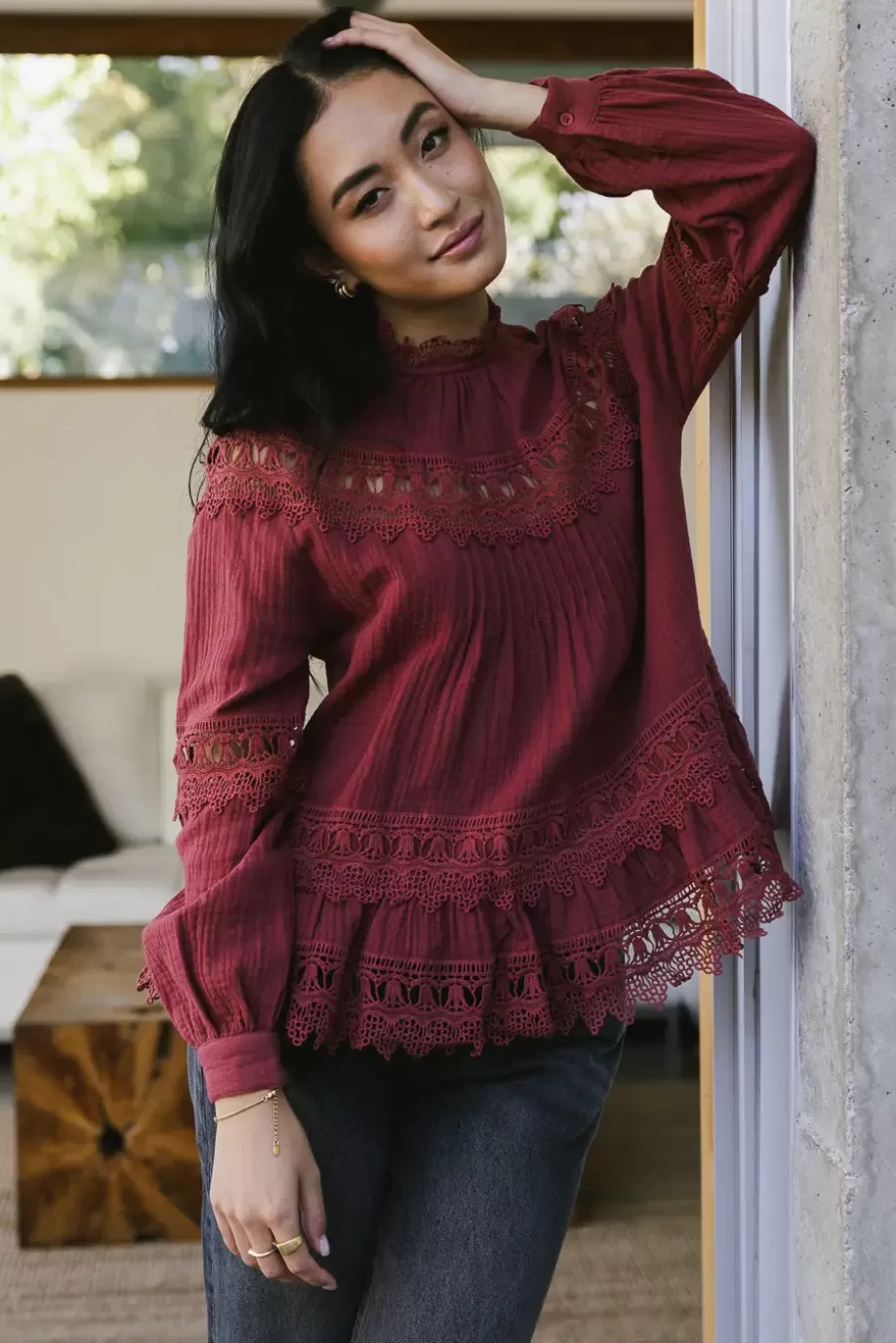 Clearance Marlowe Lace Top in - FINAL SALE BLOUSES | BLOUSES