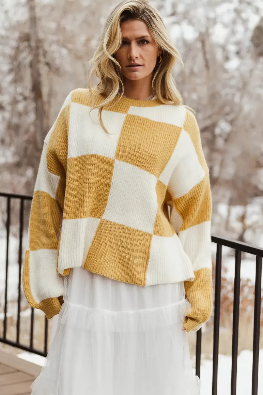 Discount McKenna Checkered Sweater in - FINAL SALE SWEATERS | SWEATERS