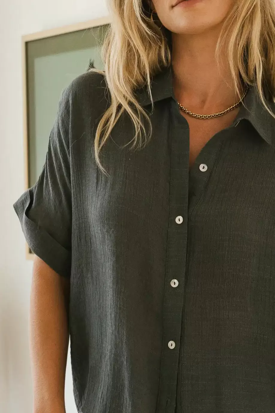 Best Nadia Button Up Top in - FINAL SALE BUTTON DOWN