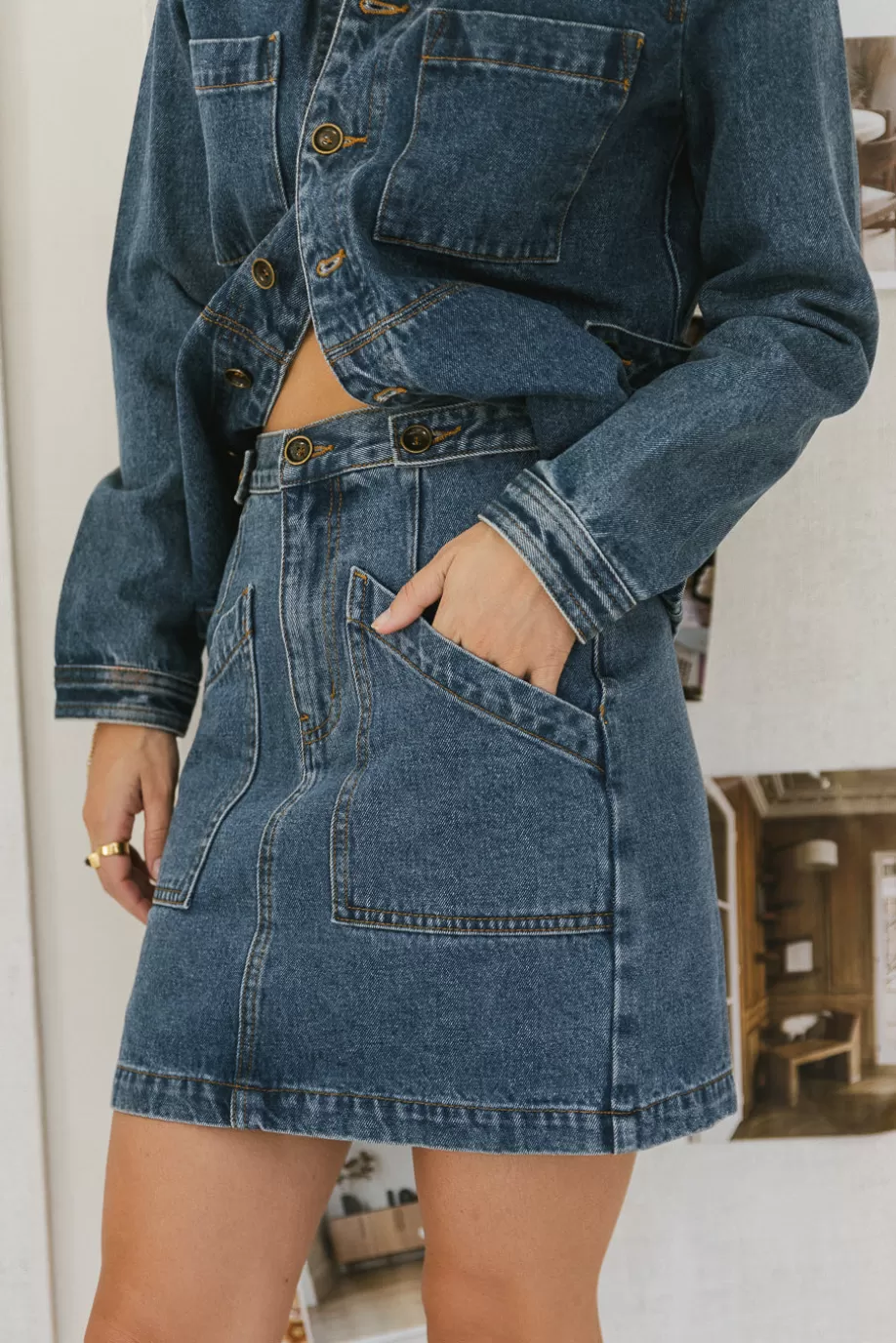 Cheap Phoenix Denim Skirt SKIRTS