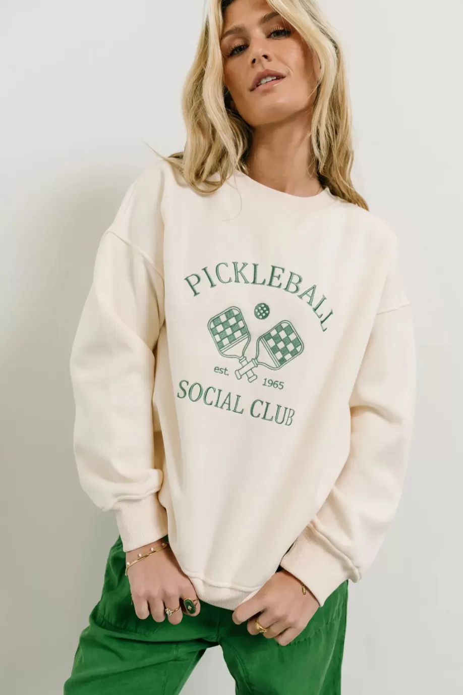 New Pickleball Embroidered Sweatshirt GRAPHICS | SWEATERS