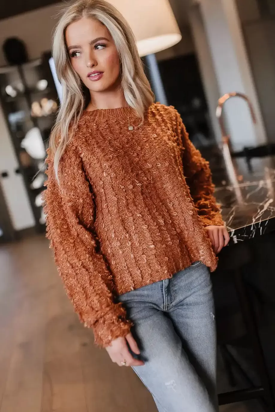 Cheap Raegan Fuzzy Sweater in SWEATERS | SWEATERS