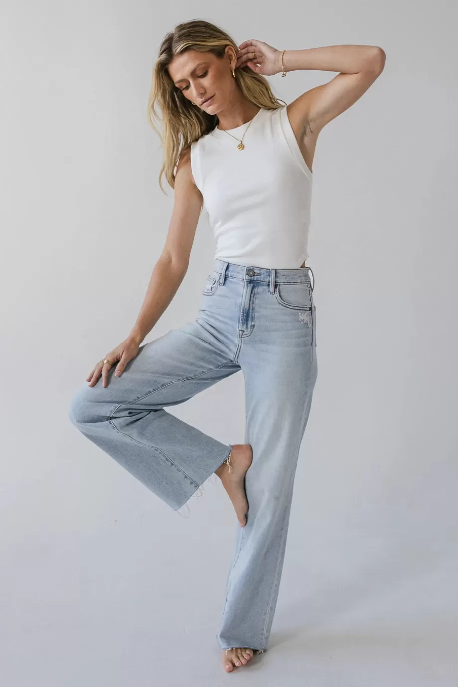 Sale Riley Dad Jeans in Light Wash DENIM