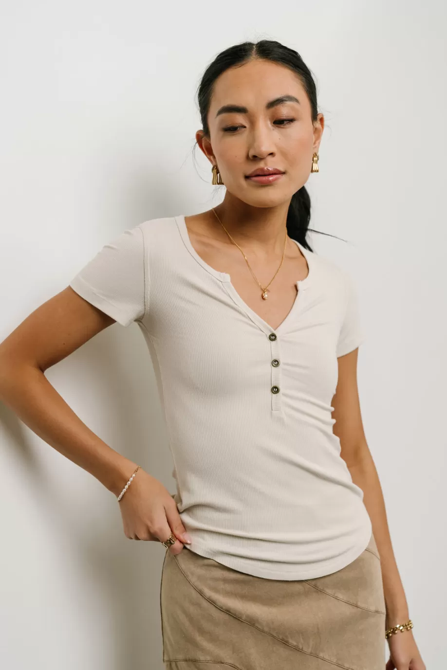 Shop Serena Henley Top in TOPS