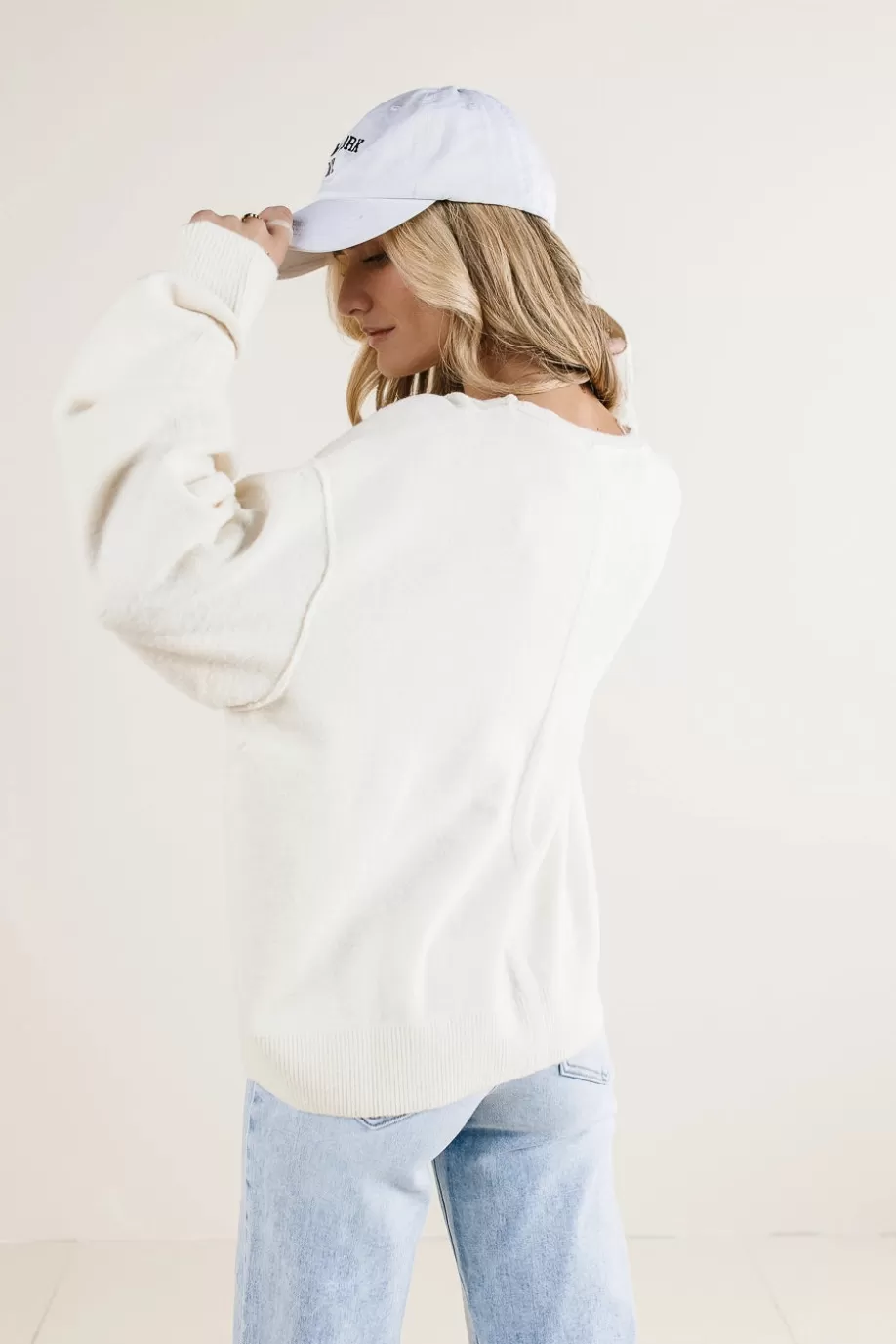 Sale Sofia Knit Sweater in White SWEATERS | SWEATERS