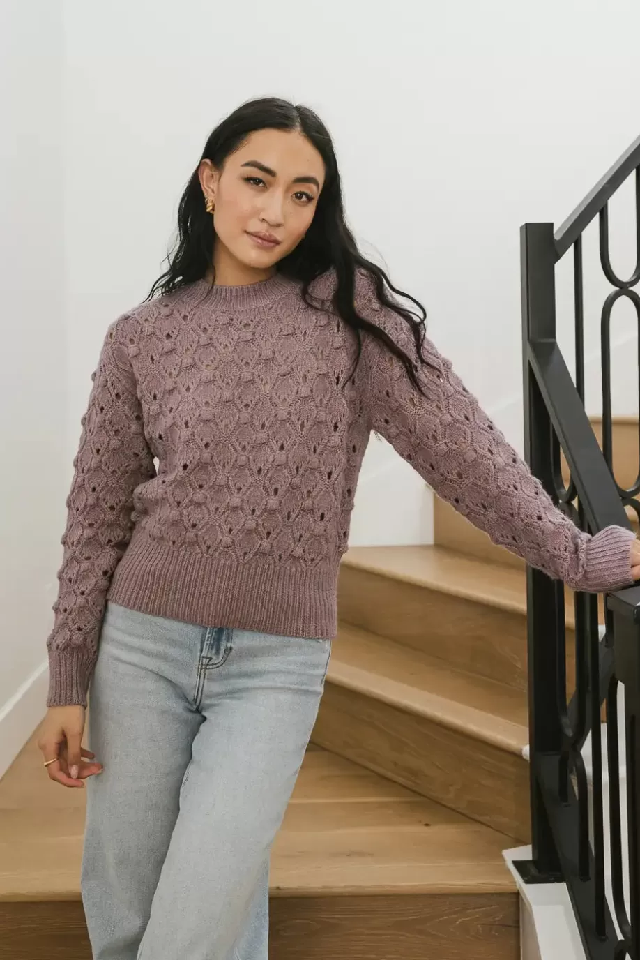 Store Tessa Pointelle Sweater in SWEATERS | SWEATERS