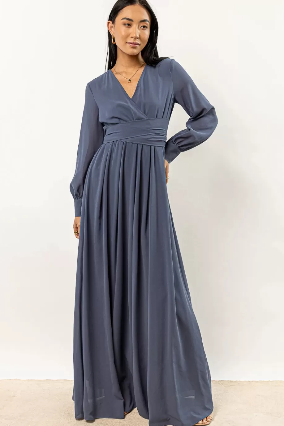 Hot Veronica Maxi Dress in Slate Blue - FINAL SALE MAXI DRESSES | DRESSES