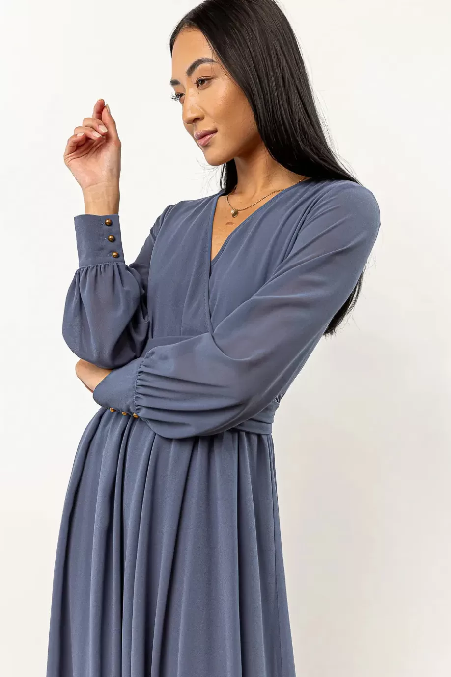 Hot Veronica Maxi Dress in Slate Blue - FINAL SALE MAXI DRESSES | DRESSES