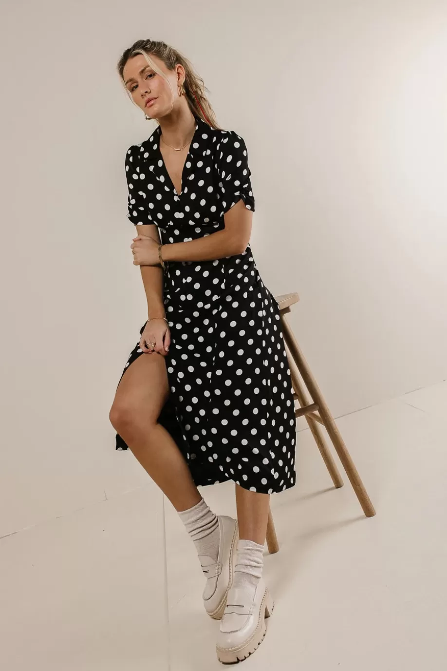 Cheap Vikki Polka Dot Dress MIDI DRESSES | DRESSES