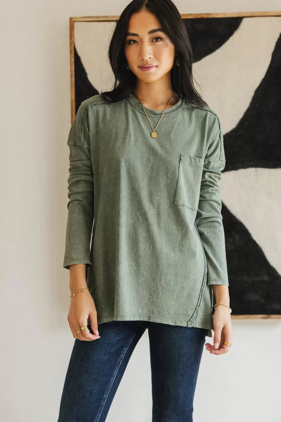 Clearance Washed Oversized Knit Top in TEES & TANKS | TEES & TANKS