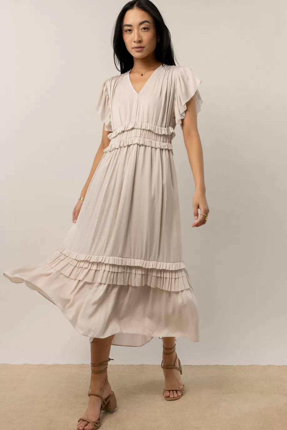 Outlet Willa Ruffle Dress in MIDI DRESSES | DRESSES